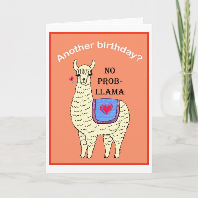 Llama carte d'anniversaire Funny llama Pas de cart (Devant)