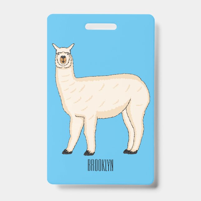 Llama cartoon illustration  badge (Front)
