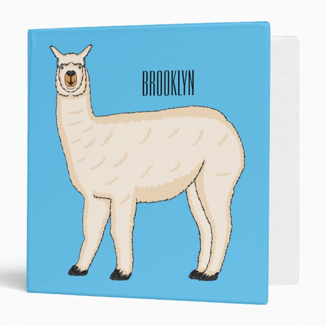 Llama cartoon illustration  binder (Front/Inside)