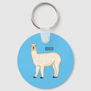 Llama cartoon illustration keychain