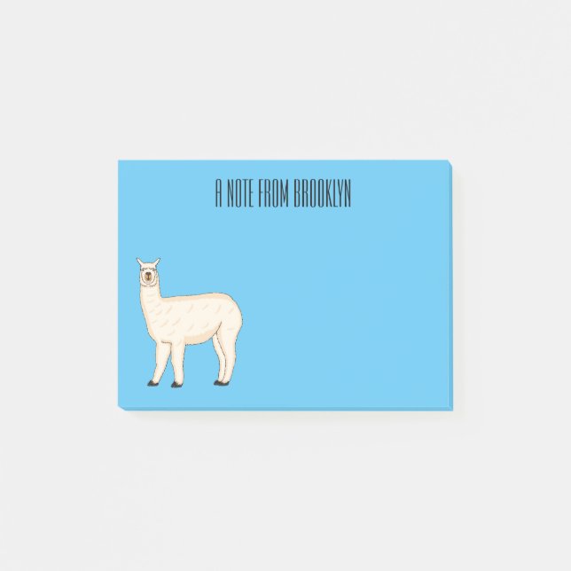 Llama cartoon illustration post-it notes (Front)