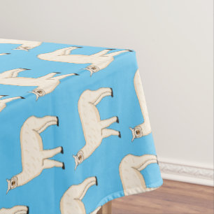 Llama cartoon illustration tablecloth
