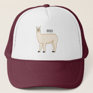 Llama cartoon illustration trucker hat