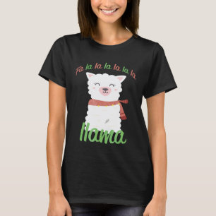 Llama Christmas Cute Xmas  Animal Fa La La T-Shirt