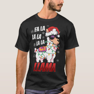 Llama Christmas Fa La La Llama Xmas Lights T-Shirt
