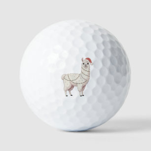 Llama Christmas Lights Sturdy Animals Lover Alpaca Golf Balls