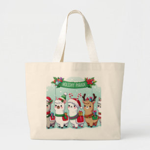 Llama Christmas lovers  Large Tote Bag