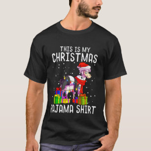 Llama Christmas Pajama Panda LLama Lover T-Shirt