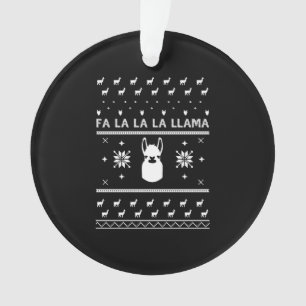 Llama Christmas Sweater Shirt Ornament