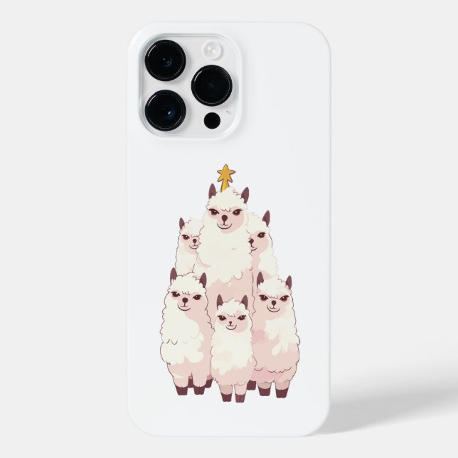 LLAMA CHRISTMAS TREE  iPhone CASE (Back)