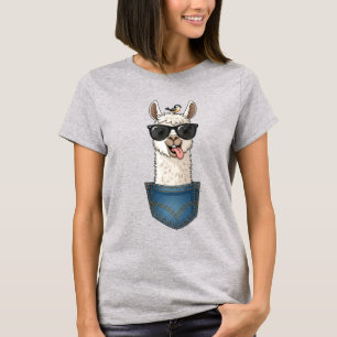 Llama Cool dans une Pochette – T-Shirt Drôle pour