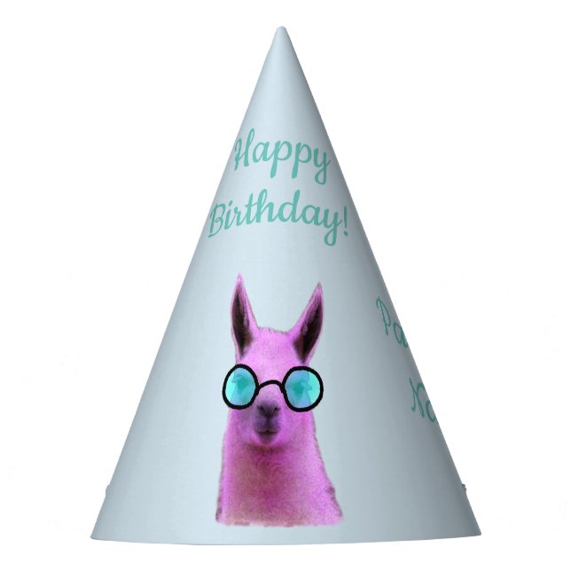 Llama cool rose ! Chapeau de fête (Devant)