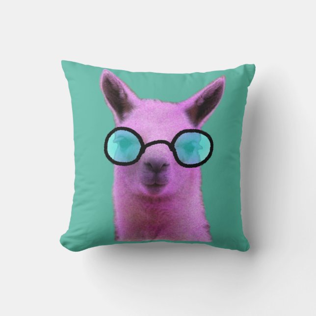 Llama cool rose ! Oreiller à lancer de coussin (Recto)