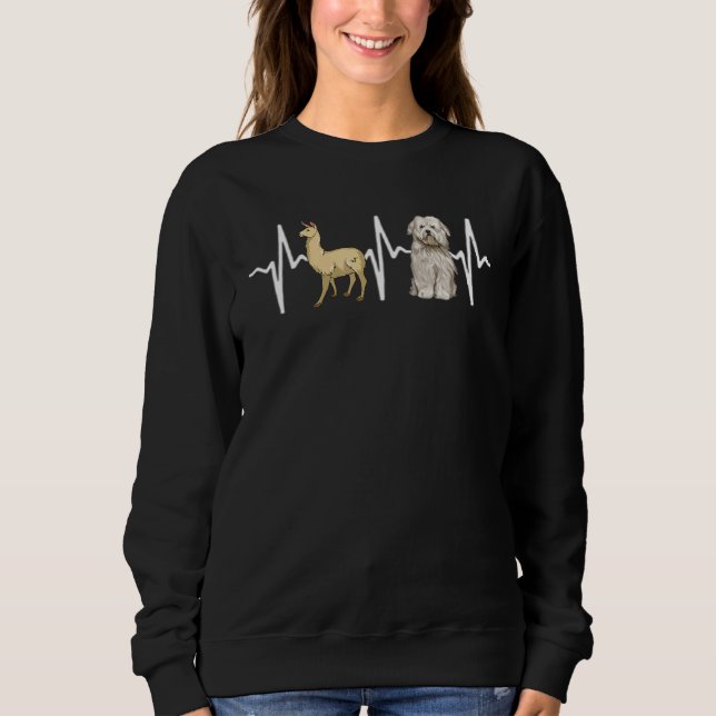 Llama Coton De Tulear Heartbeat Dog Sweatshirt (Front)