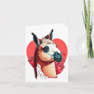 Llama Cute Alpaca Valentines Day Animal  Card