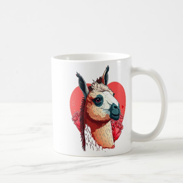 Llama Cute Alpaca Valentines Day Animal  Coffee Mug (Right)