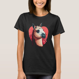 Llama Cute Alpaca Valentines Day Animal T-Shirt