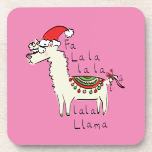 Llama Cute Funny Christmas Holiday Coaster