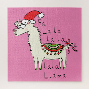 Llama Cute Funny Christmas Holiday Jigsaw Puzzle