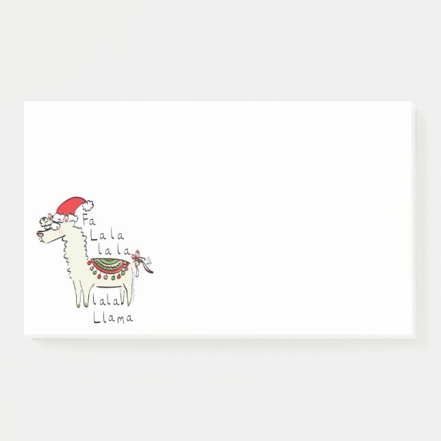 Llama Cute Funny Christmas Holiday Kids Post-it Notes (Front)