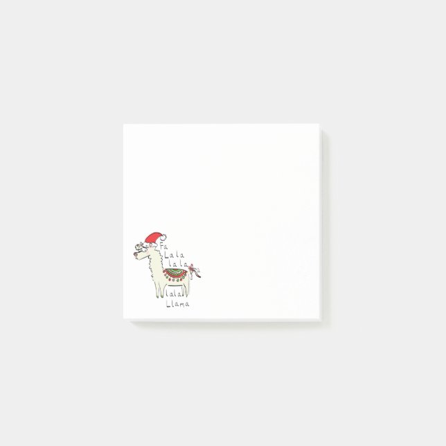 Llama Cute Funny Christmas Holiday Post-it Notes (Front)