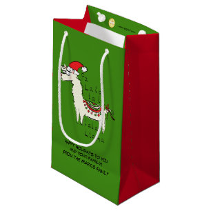 Llama Cute Funny Christmas Holiday Small Gift Bag