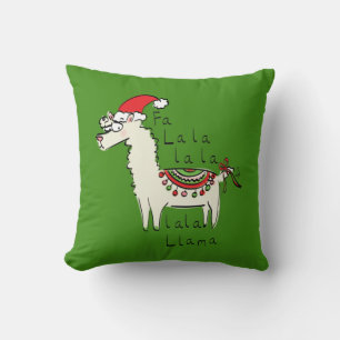 Llama Cute Funny Christmas Holiday Throw Pillow