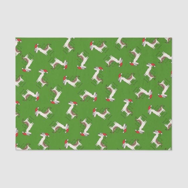 Llama Cute Funny Christmas Holiday Tissue Paper (Front)