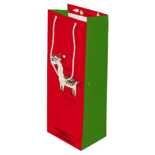 Llama Cute Funny Christmas Holiday Wine Gift Bag