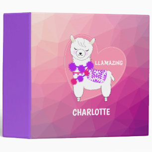 Llama Cute Personalized Binder
