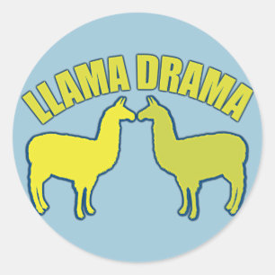 Llama Drama Classic Round Sticker