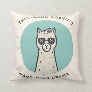 Llama Drama Throw Pillow