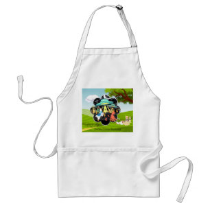 Llama Dreams Llama vs Evil Squid Epic Space Battle Standard Apron