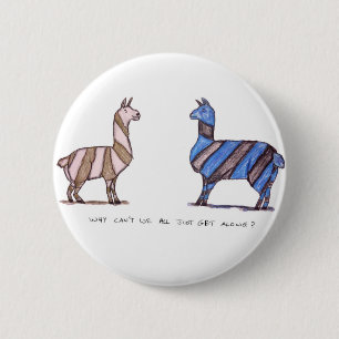 llama dress 2 inch round button