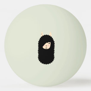 Llama Emoji Gothic Ping Pong Ball