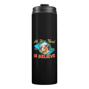 Llama Encouragement Mindset Quote - Believe Thermal Tumbler