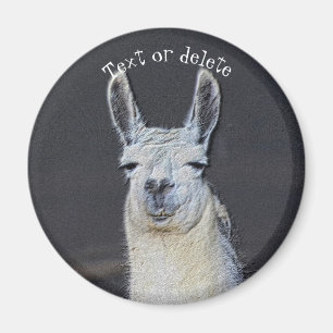 Llama Face Animal Art Personalized Magnet