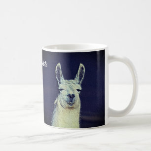 Llama Face Digital Art Pencil Personalized Coffee Mug