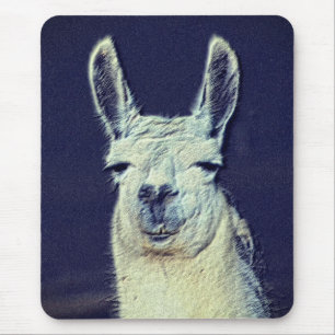 Llama Face Digital Pencil Art Mouse Pad