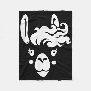 Llama Face Eyelashes Halloween Costume Hairstyle  Fleece Blanket