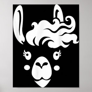 Llama Face Eyelashes Halloween Costume Hairstyle  Poster