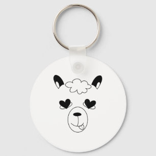 Llama Face Halloween Costume Funny St. Valentine’s Keychain