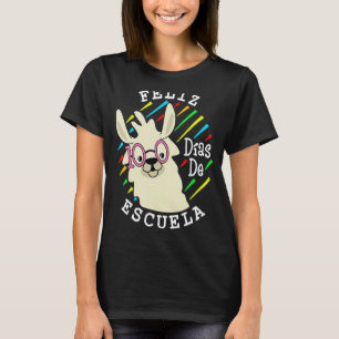 Llama Feliz 100 Dias De Escuela 100 Days Of School T-Shirt