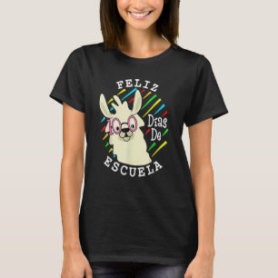 Llama Feliz 100 Dias De Escuela 100 Days Of School T-Shirt