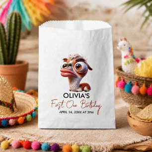 Llama Fiesta Funny Caricature 1st Birthday Favour Bag