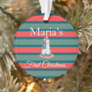 Llama First Christmas Merry Christmas Ornament