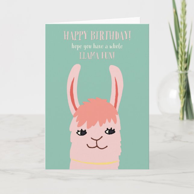 Llama Fun Birthday Card (Front)