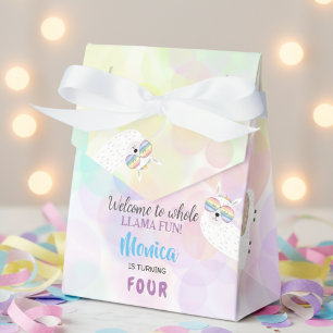 LLama fun, colorful kids birthday Favor Box