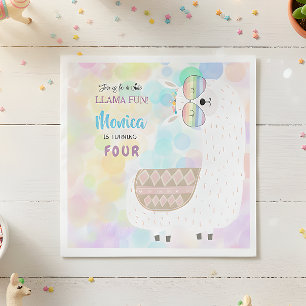 LLama fun, colorful kids birthday Napkin