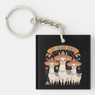 Llama Funny Cinco De Mayo Fiesta Party Keychain